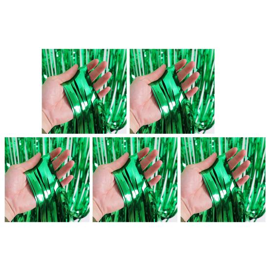 5 шт. Сверкающие фольгированные шторки с бахромой 1x2 м, металлический стримерный фон для свадьбы, дня рождения