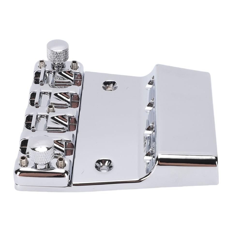 Silver Bass Bridge Metal Saddle Bridge Premium Bass Guitar Bridge For Guitar Repair