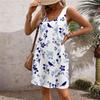 Women's Casual Sundress With Pockets Summer Boho Beach Dress Floral Blouses For Women T-Shirts Dress V Neck Loose Tank Dresses