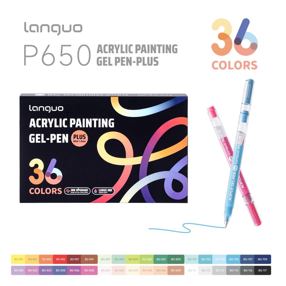 Languo 36/54/72/90 colors Acrylic Painting Handbook Pens Multi-Color DIY Gel Pen Student Neutral Pen Writing Marker Stationery
