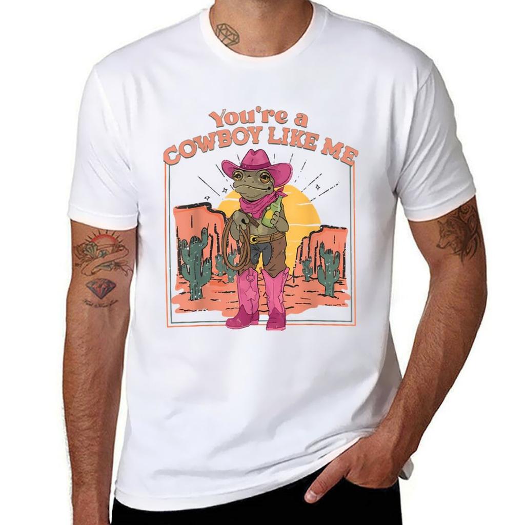 Tu Es Un Cowboy Comme Moi Cowboy Frog Drle T-Shirt T Shirts for Man Graphic Funny Man Tshirt Man Graphic T Shirt T-Shirt