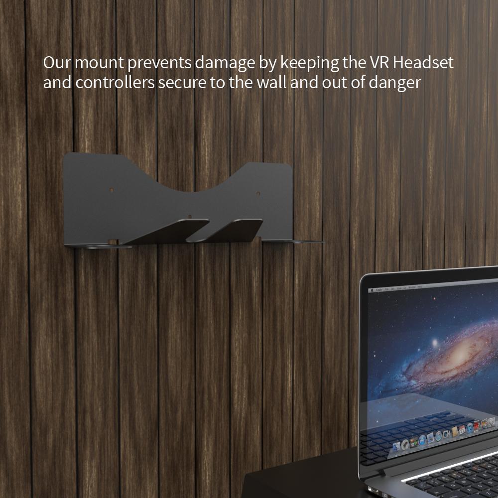 JYS JYS-MQ005 Wall Mounted Hook Stand VR Headset Controller Holder Storage Rack for Oculus Quest 2/PS VR