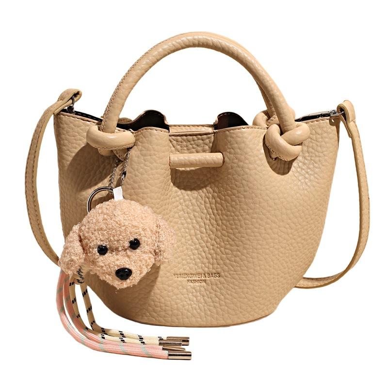 2025 New Simple Lychee Pattern Portable Vegetable Basket Bag Exquisite Versatile Fashion Commuter Messenger Mother Bag Women