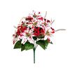 Seasonal Floral Decorations Artificial Poinsettia Flowers, Christmas Fake Berry Centerpiece, Fade-Resistant Dieffenbachia Plants Red And White