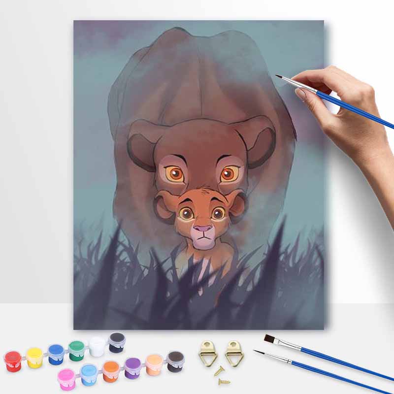 Disney The Lion King Oil Paint Digital Painting Art Kit Handmade DIY Painting Kit Home Decor