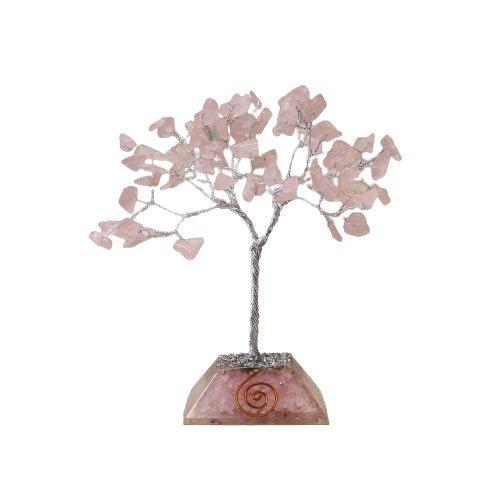 Rose Quartz Crystal Tree Orgonite Base 80 Gemstones