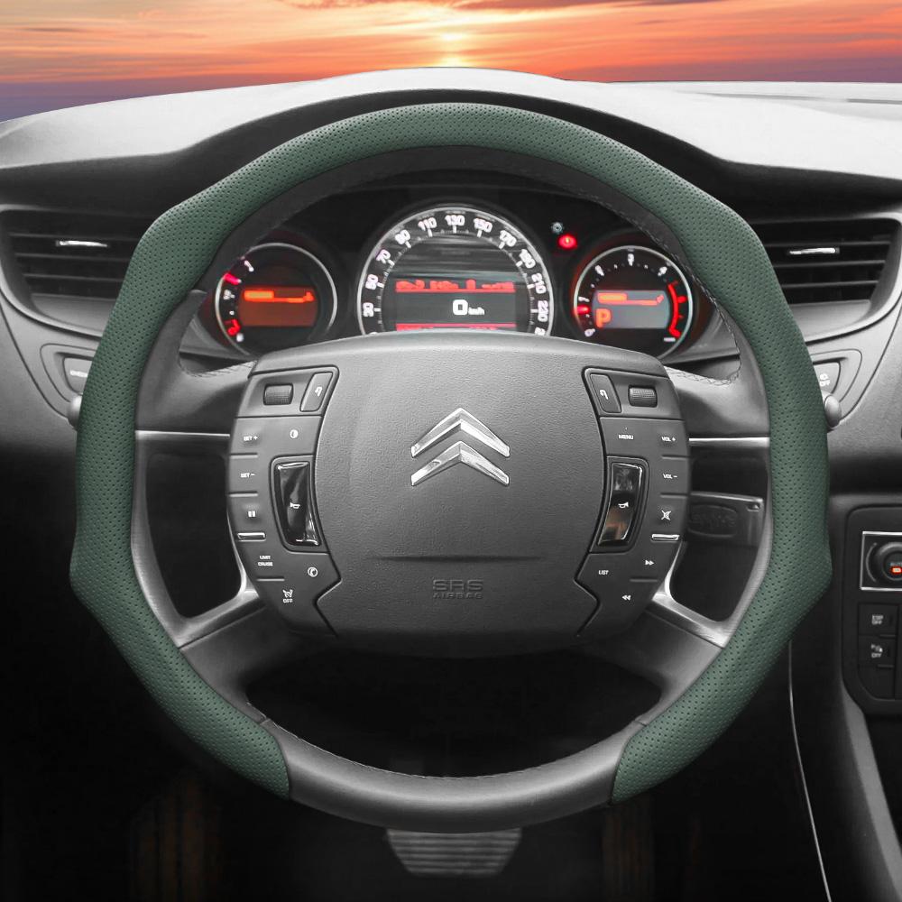 Подходит для Citroen Чехол на руль из перфорированной кожи C3 C4 X Berlingo C5 Aircross Jumper SpaceTourer Ami X Красный Черный