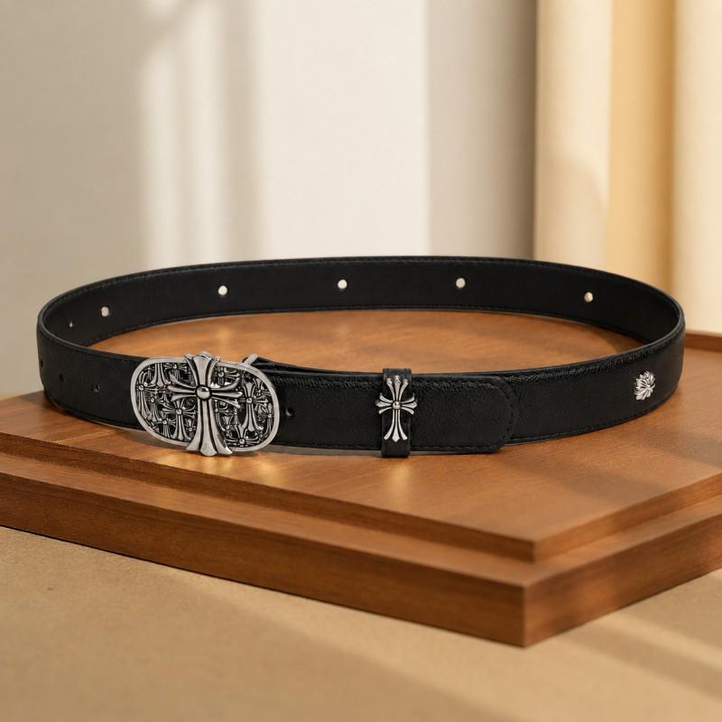 Y2K Gothic Cross Stud Belt Women Men - Vintage PU Leather Waistband With Embossed Buckle Punk Chic Hip Hop Fashion