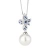Жемчужное ожерелье Niche Light Luxury Silver Needle Earrings Pearl Temperament Summer Universal Set Cushion Earrings Royal Blue Women