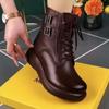 Модные роскошные женские сапоги, новые кожаные ботильоны, дизайнерская женская обувь на платформе, повседневная обувь в стиле ретро, ботинки челси, Botas Mujer