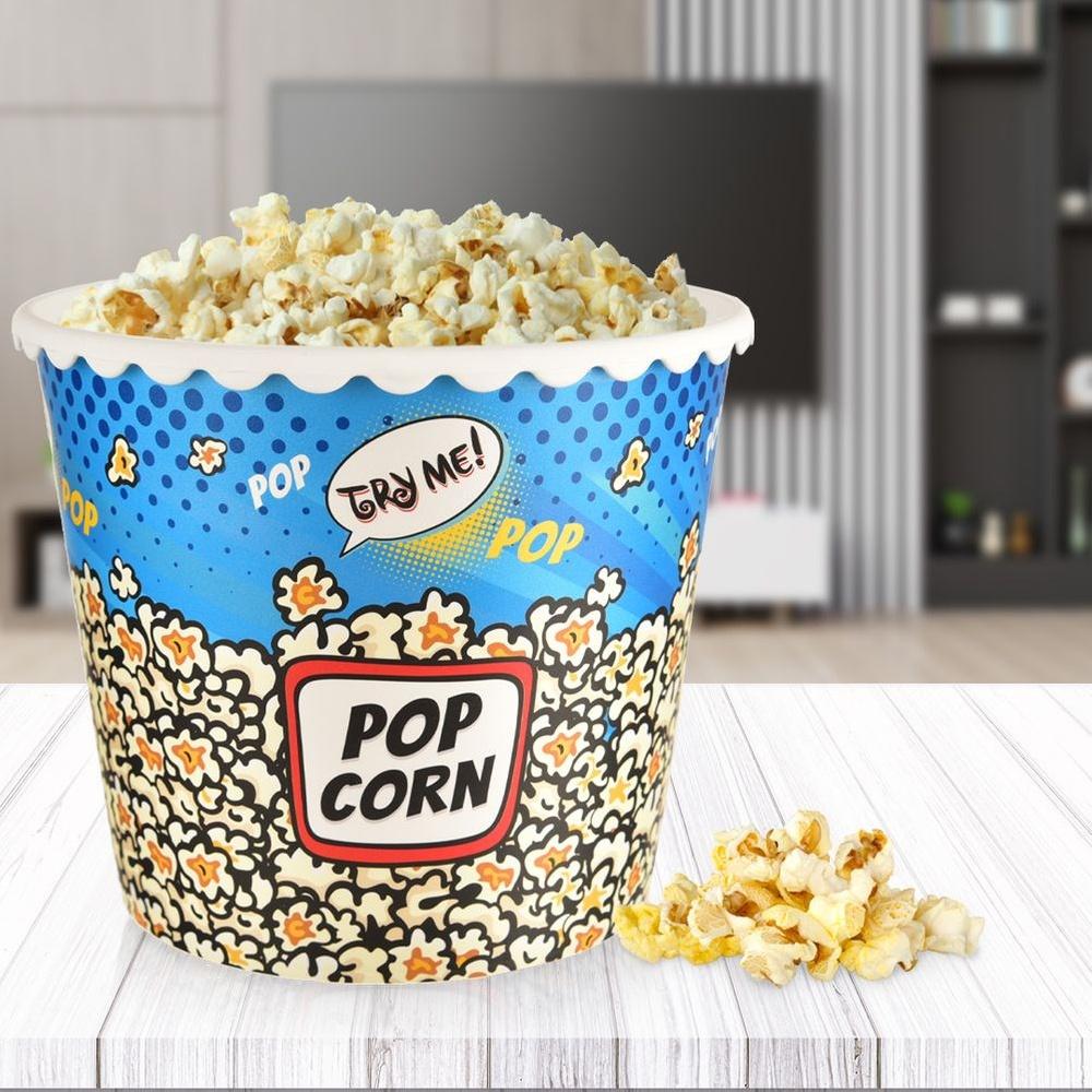 Popcorn Container Snacks Chips Box Bowl Plastic Bucket 2.3L