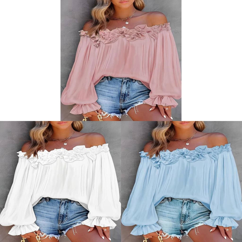 Свободная однотонная футболка с асимметричным рукавом-воланом для повседневной носки