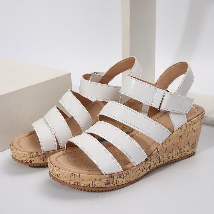 Модные женские сандалии 2025 Новые на платформе Летние с открытым носком Римские на танкетке Женские большого размера Повседневные спортивные туфли Sandalias De Mujer