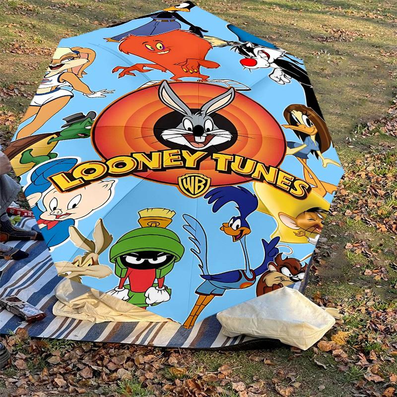 1 шт. Автоматический складной зонт Looney Tunes, компактный, с 8 спицами, легкий дизайн, для женщин/мужчин 1197A