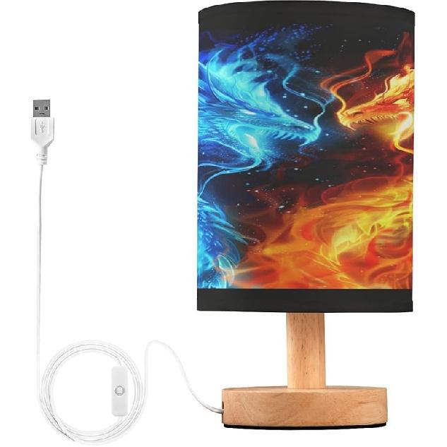 Onyx Marble Desk Lamp Stone Marbling Bedside Lamp Table Lamps Cylinder Nightstand Lamp for Bedroom Living Room Office Decor