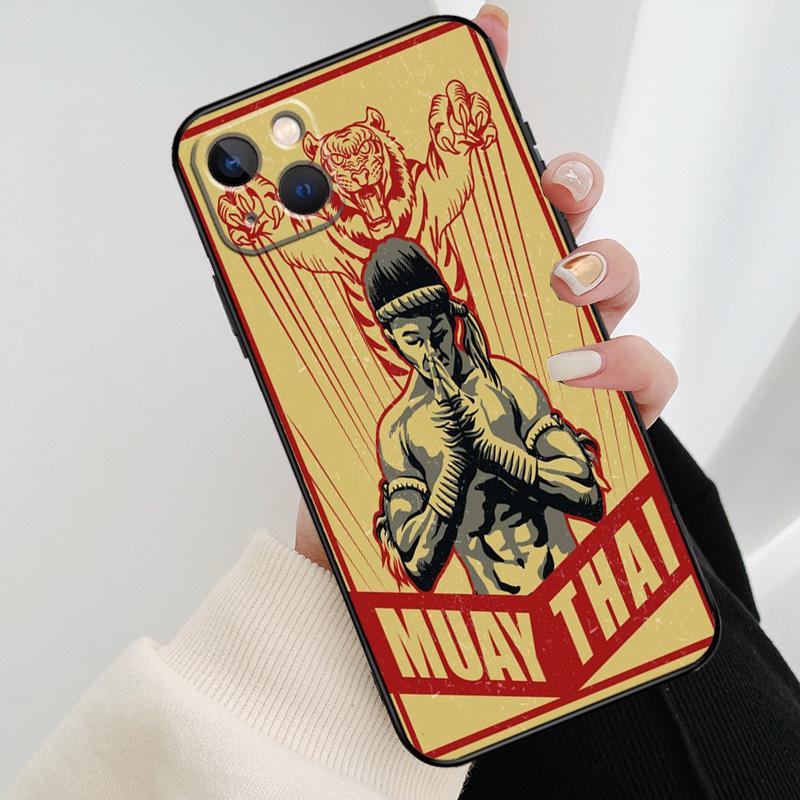 Чехол для телефона Муай Тай Кикбоксинг Бой для iPhone 17 Pro Max 14 13 12 11 15 16 Pro Max mini 16 15 Plus 16e 17 Air Cover