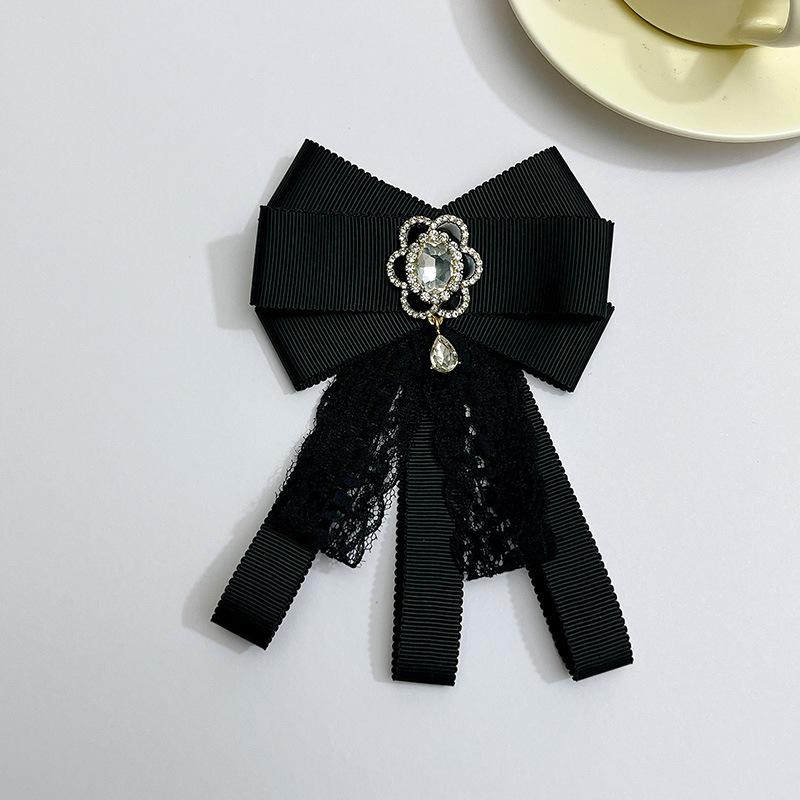 Сладкая элегантная кружевная брошь-бант из ленты, винтажный галстук, корсаж, траурная брошь, женский костюм, рубашка, воротнички, аксессуары для одежды
