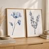 Botanical Flower Wall Art, Minimalist Plant Canvas Painting, Nordic Poster Print for Living Room Bedroom Wall Decor