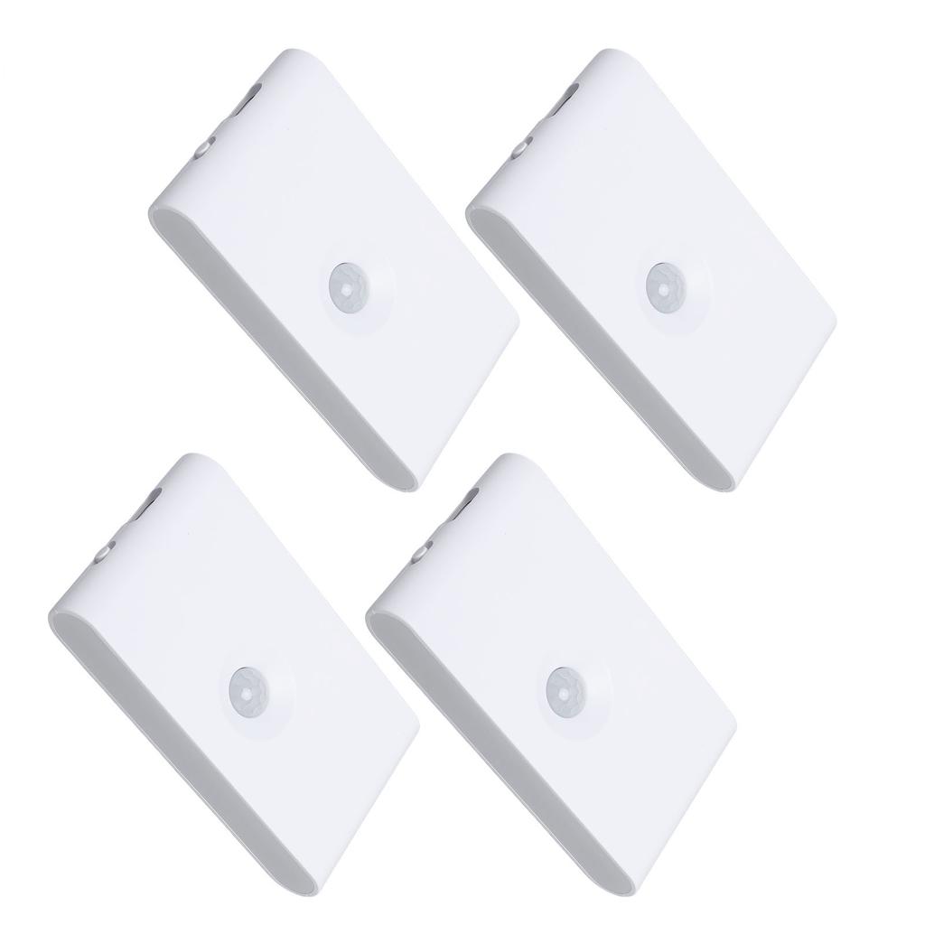 4PCS LED Motion Sensor Night Light 2700K Type C Rechargeable Magnetic Double Side Lighting Motion