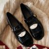 Buckle Mary Jane Women's Shoes Autumn New Flat-soled Single Shoes Low Heel Thick Heel Small Leather Shoes
