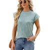 Женские повседневные свободные рубашки, однотонная женская футболка с круглым вырезом и короткими рукавами, блузка