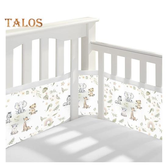 Дышащая сетчатая подкладка для кроватки с двухсторонними ремнями. Сетчатый барьер для безопасности детской кроватки. Простая установка. Защита конечностей. Бампер для кроватки.