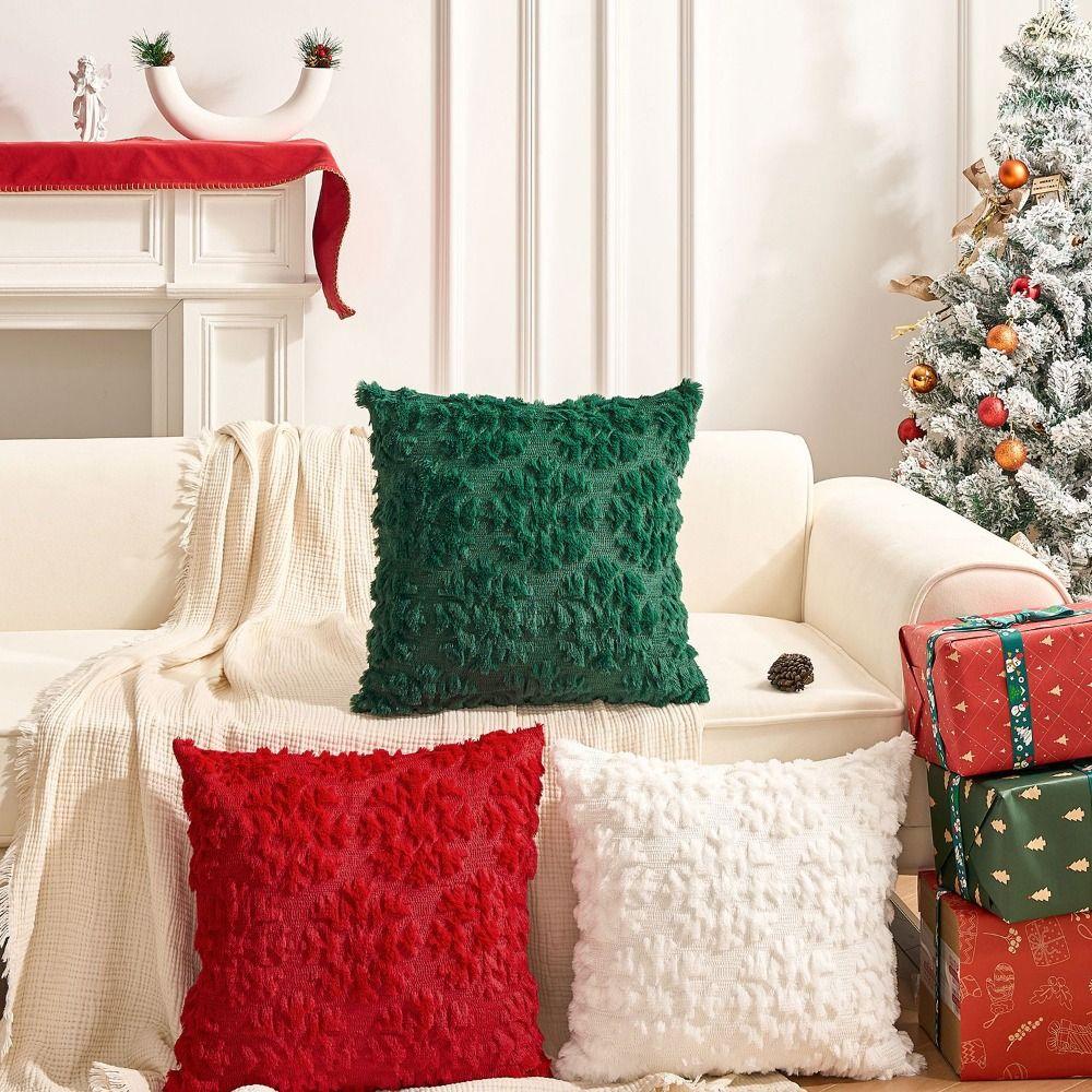 Christmas Decoration Props Christmas Pillow Cover Embroidery Christmas Accessories Christmas Snowflake Pillow Cover