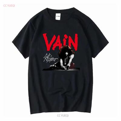 Винтаж Vain Band No Respect Хлопок Черный Полный Размер Футболка KK606 с длинным или коротким рукавом винтажная Стиранная Удобная мужская Растягивающаяся