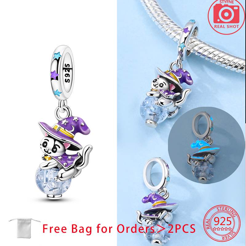 Anniversary Exquisite Charms Copper Magic Cat Moon Beads Fit Original Bracelets Beads Charms Jewelry Making Jewelry Gift