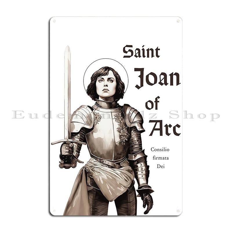 Жанна д'Арк Вторая мировая война Металлическая табличка Клуб Паб Гараж Классический Настенный декор Франция Жанна д'Арк Жестяная табличка Постер