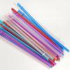 Colorful PP Plastic Sparkling Powder Straw with Ring Reusable Straw Beverage Cup with Buckle Hard Straight Tube