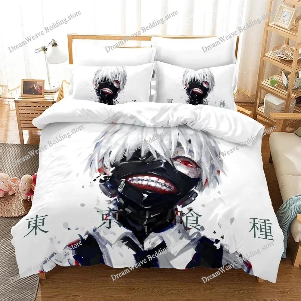 3D Printed Anime Tokyo Ghoul Bedding Set Boys Girls Twin Queen Size Duvet Cover Pillowcase Bed Kids Adult Home Textileextile963