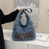 Denim Bag Women Fashion Casual Art Canvas Shoulder Bag Underarm Tote Bag