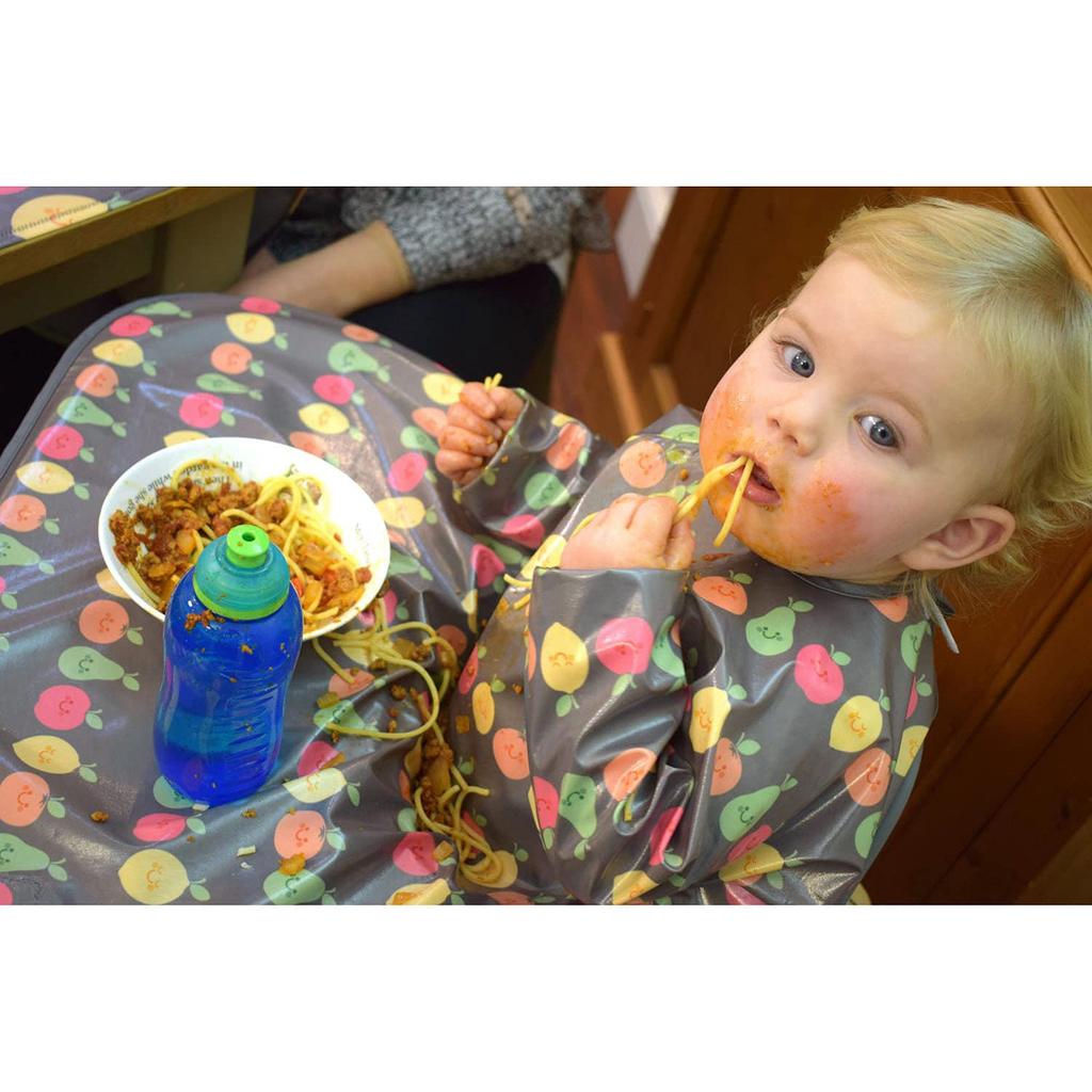 Фартук для еды, машинная стирка, фартук для детского питания, легко протираемый комбинезон с длинными рукавами, нагрудник, скатерть для фруктов [Bibetta]