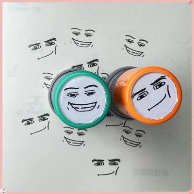 Новый мультяшный забавный штамп с выражениями лица, детская игрушка, интересный аниме-персонаж, светочувствительный штамп, быстросохнущий, многоразовый, светодиодный штамп