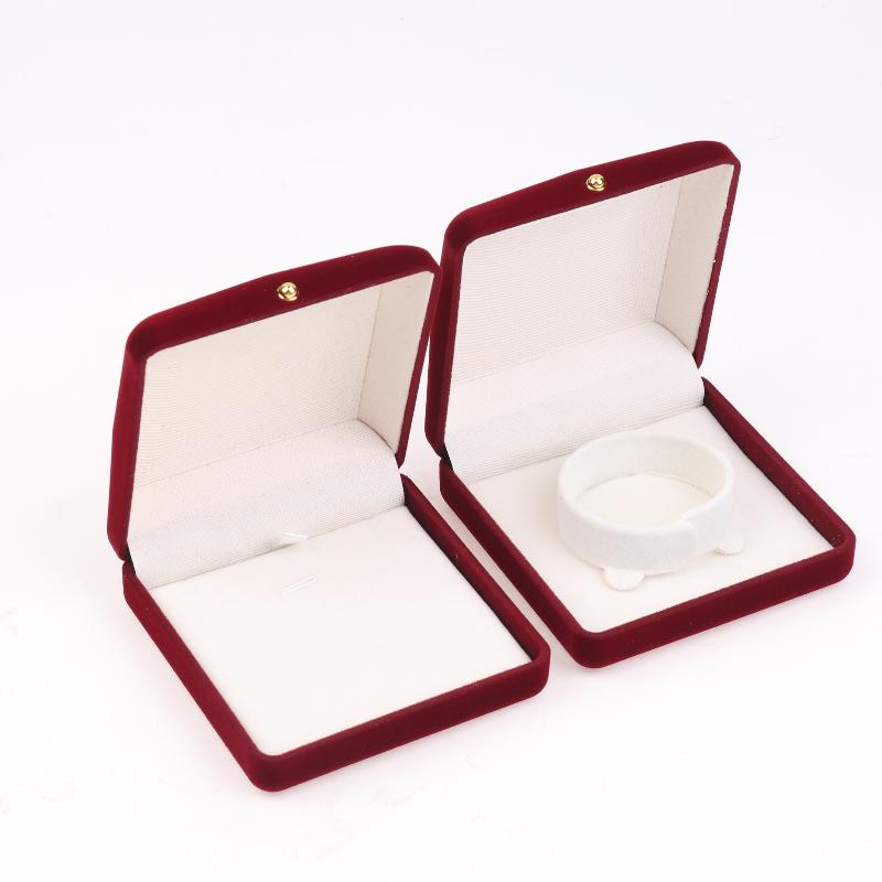 Флокированная шкатулка для украшений с золотой пряжкой, подвеска, кольцо, ожерелье, серьги, браслет, дисплей, коробка для хранения, роскошная подарочная упаковка