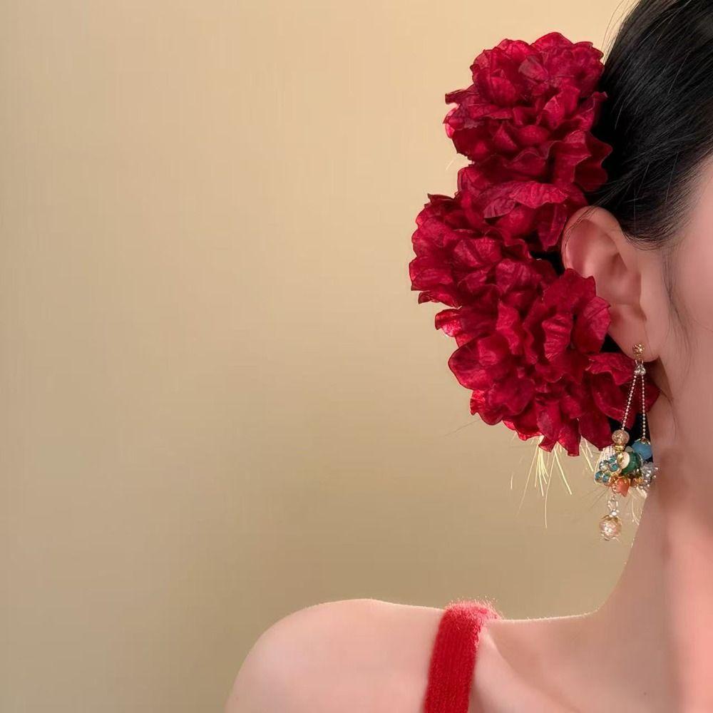 Sweet Flower Hair Stick Bohemian Bride Hair Accessories Chinese Style Side Clip  Bridesmaid