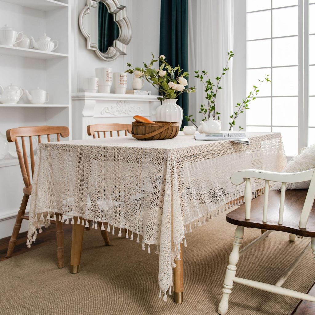 Imaqi Yun Pastoral Crochet Geometric Knitted Tablecloth