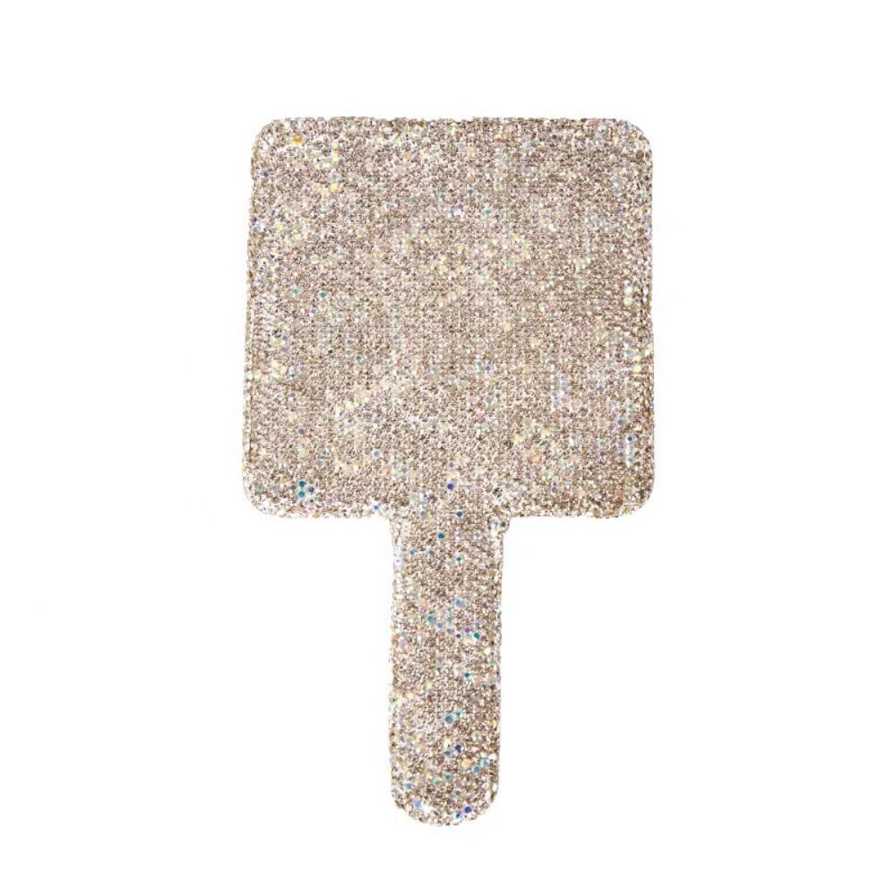 Shiny Love Heart Mirror Square/Round Hand Cosmetic Mirror Sweet Handheld Makeup Mirror Female