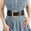 Wide Elastic Belt for Women Ladies with Metal Buckle Girdle Black Fashion Corset