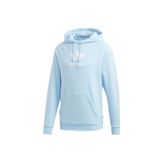 adidas Мужская толстовка с капюшоном Originals Clover с флисовым принтом Голубая FM9915