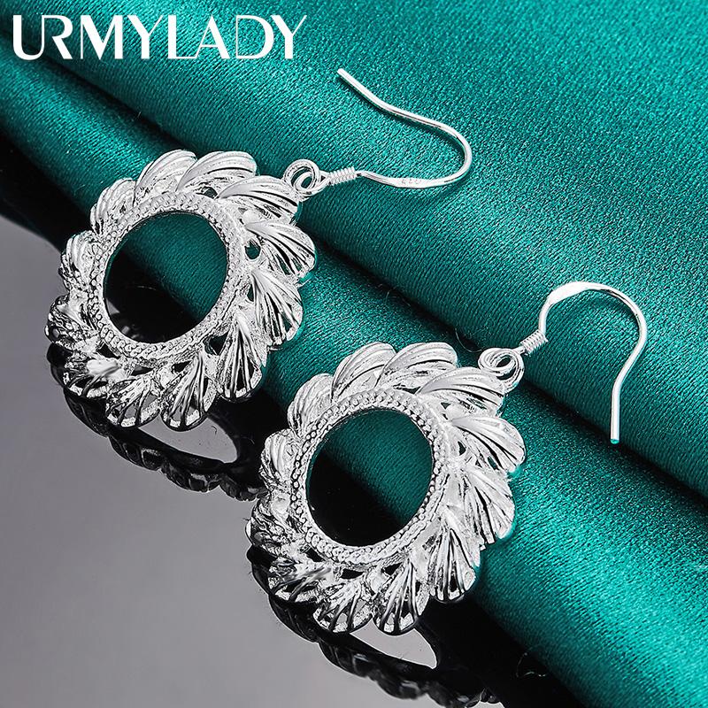 Серьги с цветами из стерлингового серебра 925 пробы для женщин, модные ювелирные изделия