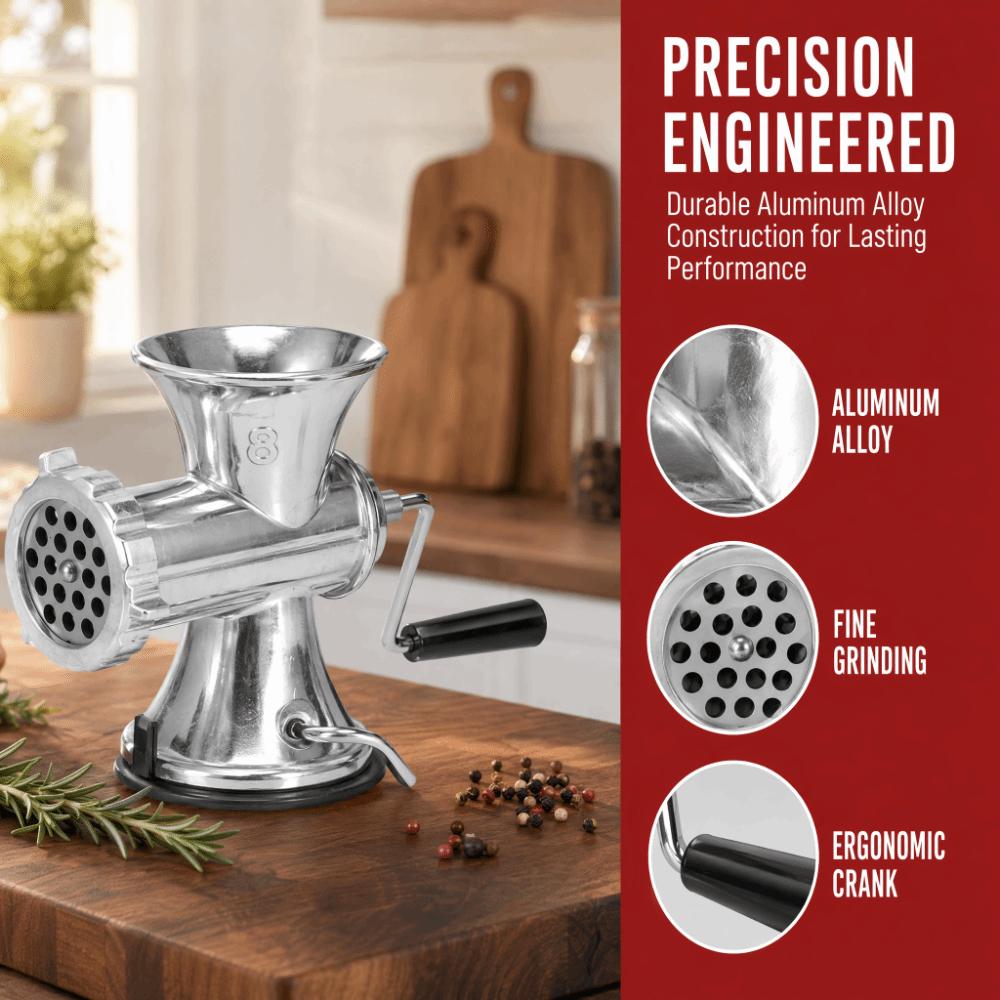 Suction Cup Base Manual Meat Grinder Aluminum Alloy Hand Crank Mincer Sausage Making