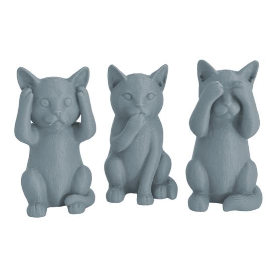 3D-печатная фигурка кошки котята слышать говорить видеть зло статуэтка миниатюрное украшение кошка подарок для любителя кошек для украшения стола полки шкафа