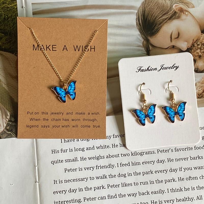 Fashion Women Necklace Korea Style New Butterfly Pendant Necklace Gift For Girl Cute Lovely Neck Jewelry Wholesale Dropshipping