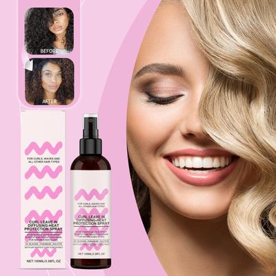 Спрей для ухода за вьющимися волосами Питает, защищает и завивает Спрей для ухода за волосами, который помогает придать форму вьющимся волосам и создать модный внешний вид, 100 мл