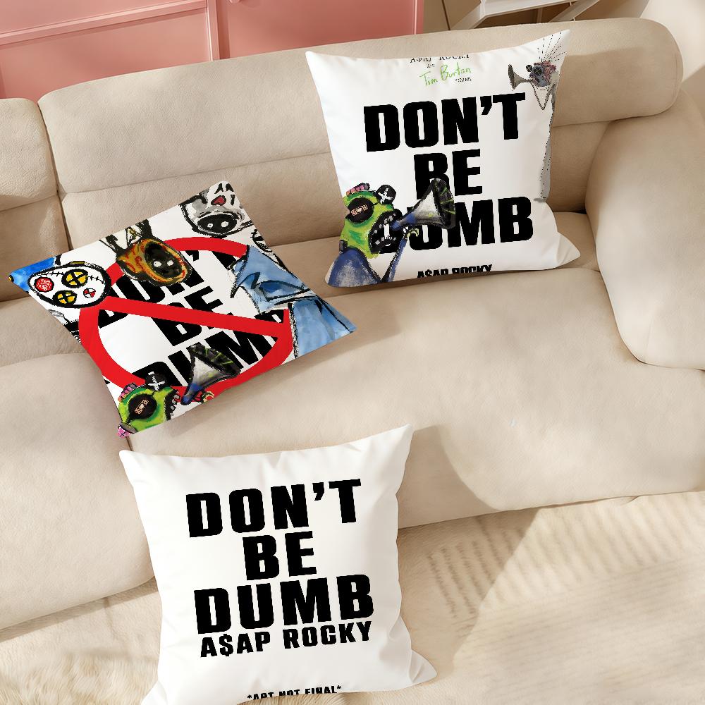 Rapper AAsap RRockyS Dont Be Dumb Pillow Case Suitable For Bedrooms Living Rooms Cars Home Decoration