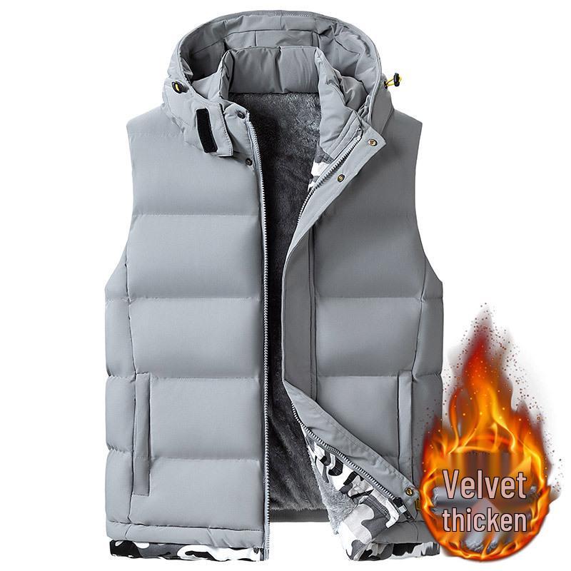 Мужской жилет из шерсти ягненка и хлопка, Осень-Зима, M-10XL, С подкладкой из бархата, Высококачественный спортивный стиль, Теплая верхняя одежда большого размера.
