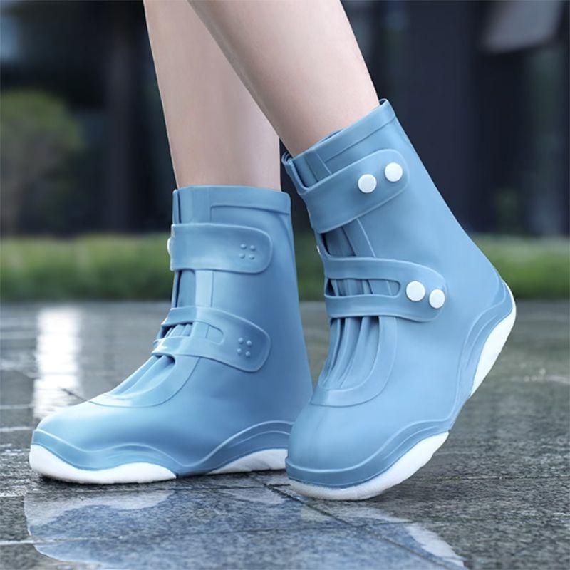 Чехлы для обуви от дождя Водонепроницаемые и нескользящие мужские и женские непромокаемые туфли Обувь от дождя Утолщенные износостойкие чехлы для высоких дождевых сапог