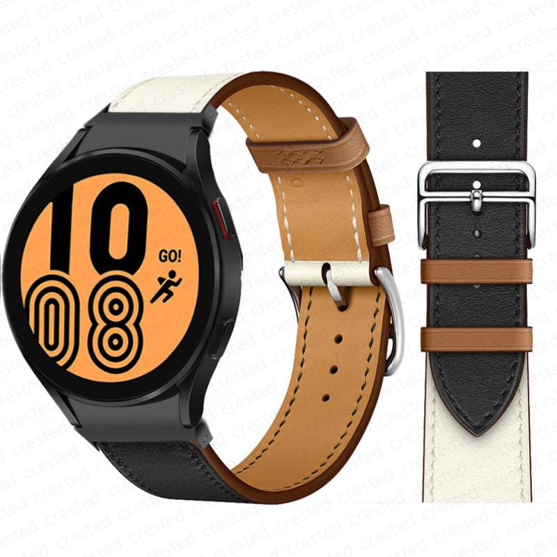 20mm Band For Samsung Galaxy Watch 6 4 classic/5 Pro 44mm 40mm 47mm 43mm 45 No Gaps Leather Bracelet Correa Galaxy Watch 6 Strap
